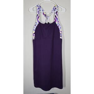 Title Nine Dream Dress Womens Strappy Active Racerback Zip Pocket Purple XL
